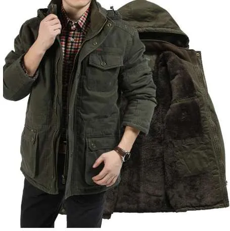 Зимняя куртка мужчины повседневная толстые бархатные теплые парки мужские военные длинные мульти-карманы ветровка пальто Chaqueas Hombre 5XL одежда