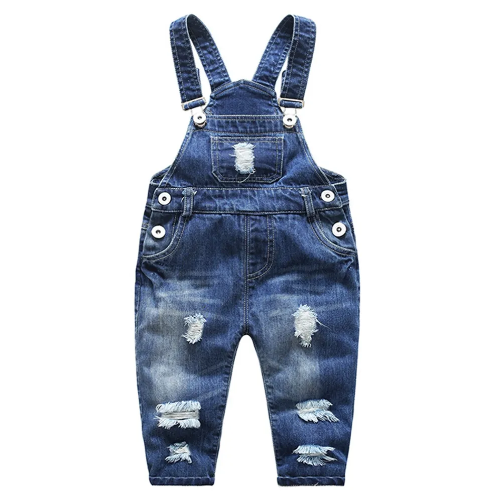 12m-6t kinderen bib overalls lente herfst baby denim broek meisjes jongens jeans jumpsuits kinderen rompertjes peuter kleding