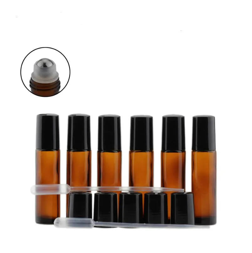 50 Stück 1 Ml Glasfläschchen Mit Rollerball – Bernsteinfarben, Edelstahlkugel, Ideal Für ätherische Öle & Parfümproben