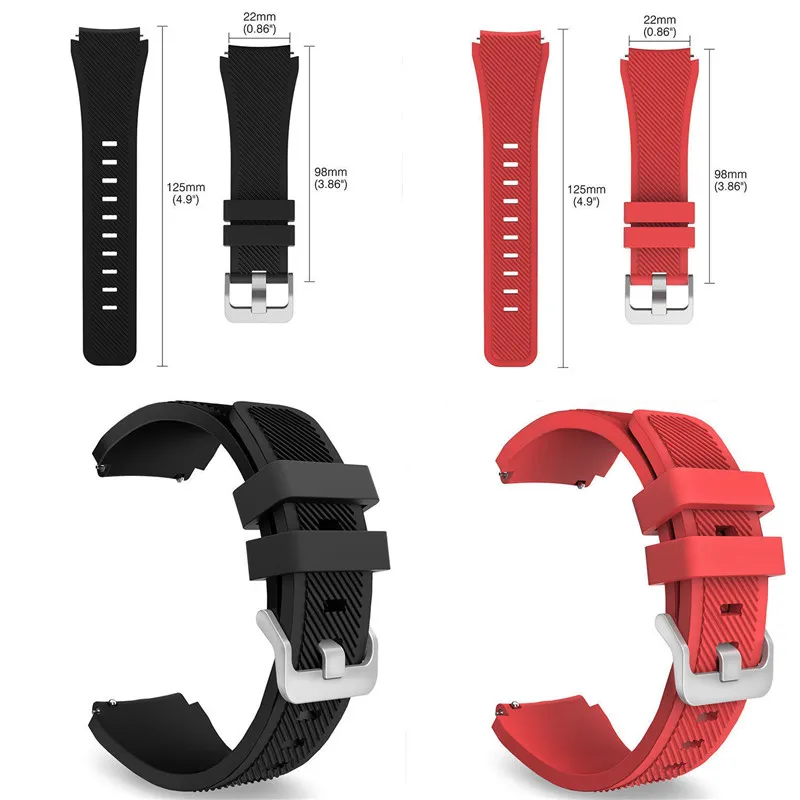 Soft Silicone Man Watch Replacement Bracelet Strap Gear S3 Frontier Classic Watch Band 22mm for Samsung Gear S3