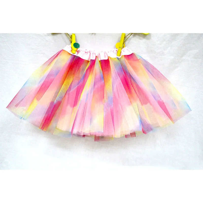 Nowa Rainbow Color Kids Tutus Spódnica Dance Dresses Soft Tutu Dress Balet Spódnica 3 Warstwy Dzieci Pettiskirt Ubrania