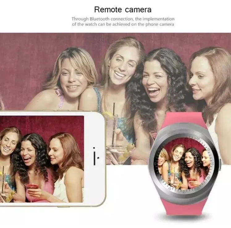 Y1 relógio inteligente redonda afiada Suporte Nano SIM com Whatsapp Facebook Negócios Smartwatch envio de mensagens para iOS Android Phone frete grátis