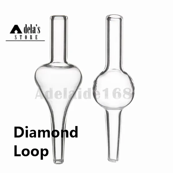 Långt glaskolhydratlock för diamantslinga rök Quartz Banger Nail Oil Knot Insert Bowl 10mm 14mm Hane Hona Pipes Dab Rigs DHL
