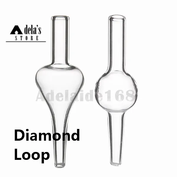 Tampão de carburador de vidro longo para laço de diamante fumê quartzo banger óleo de unha tigela de inserção de nó 10mm 14mm masculino feminino tubos dab rigs dhl