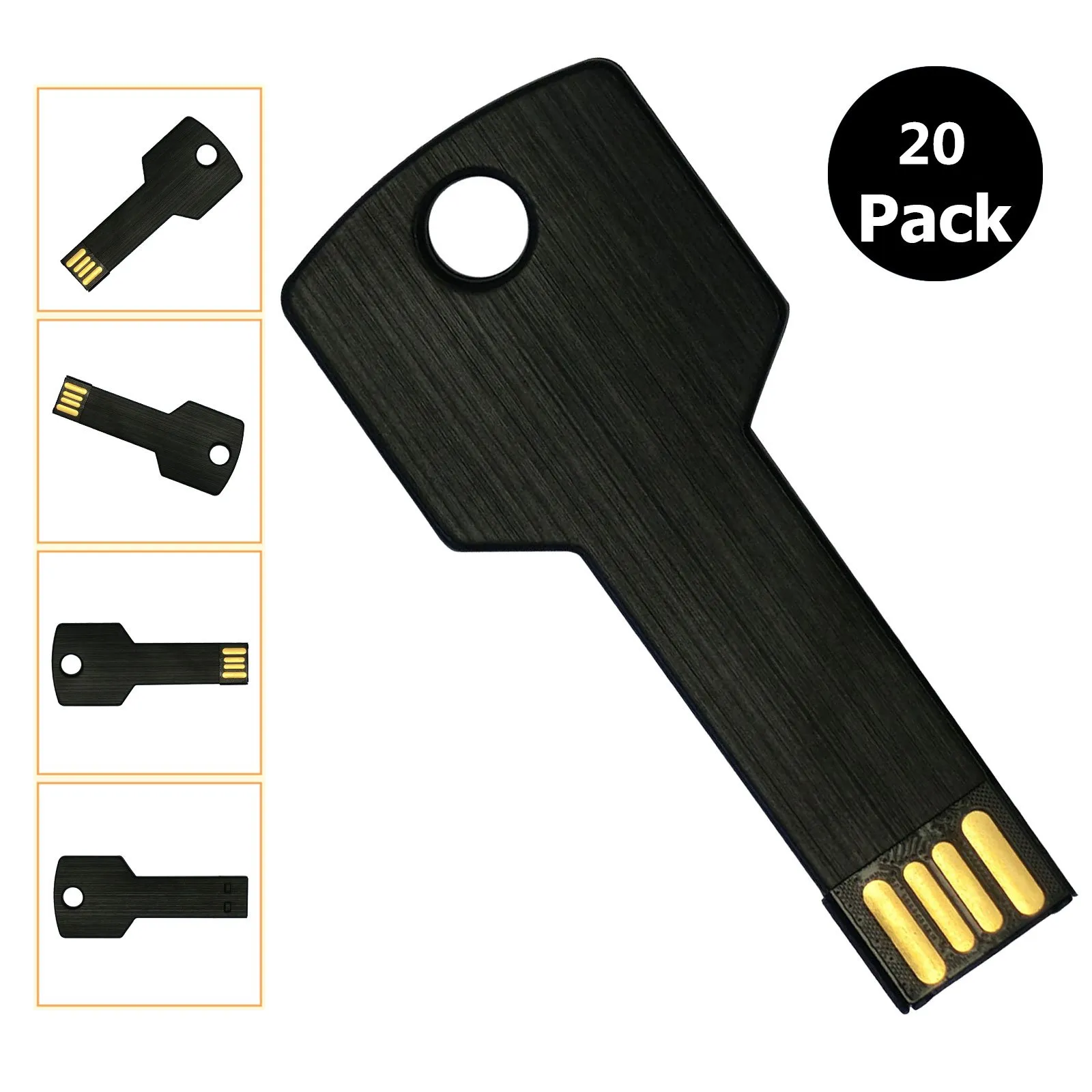 Bulk 20 Stück Metallschlüssel 1 GB USB 2.0-Flash-Laufwerke leere Medien Flash-Speicherstick für Computer Laptop Tablet Daumenspeicher Pen-Laufwerke Mehrfarbig