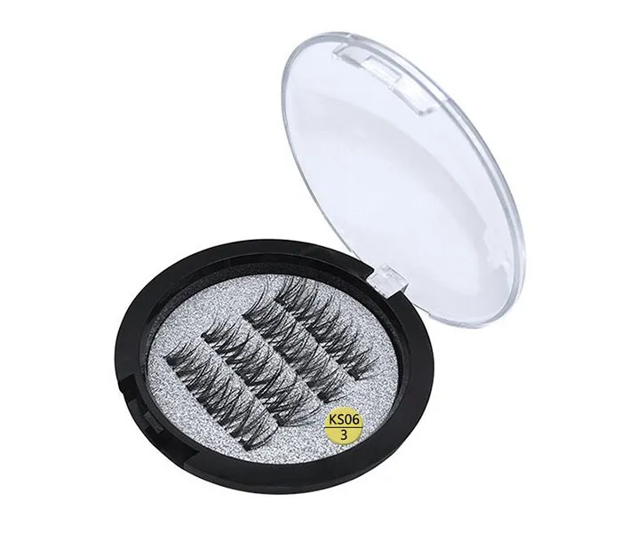 Hot sale three magnet 3D magnetic false eyelashes Natural hand-made 3 Magnetic False Eyelashes Eye lashes Beauty Makeup Accessories