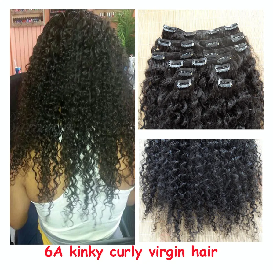 7 piece  Mongolian Human Hair  Clip-Ins IXTUYLL Virgin Human Hair Clip In Extensions Curly 120 Gram  main image 3