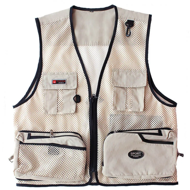 Fly Fishing Photography Vest with Pockets Men's Mesh Quick-Dry Waistcoat  Outdoor