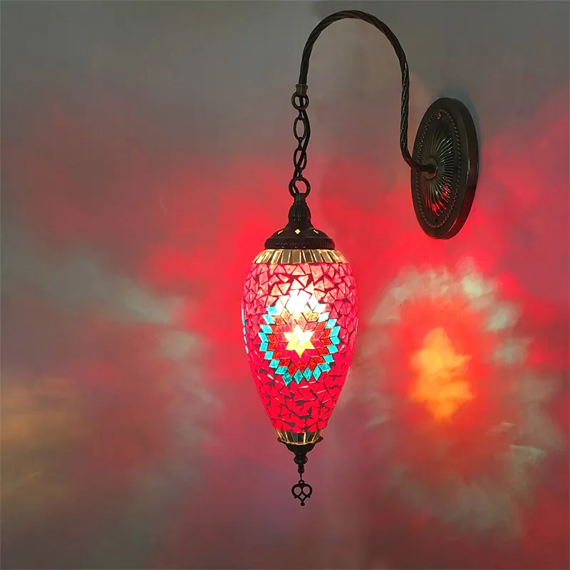 Exotic Ethnic Style Vintage Romantic Restaurant Cafe KTV Hotel Bars Internet Cafe Manual Glass Wall Lamps