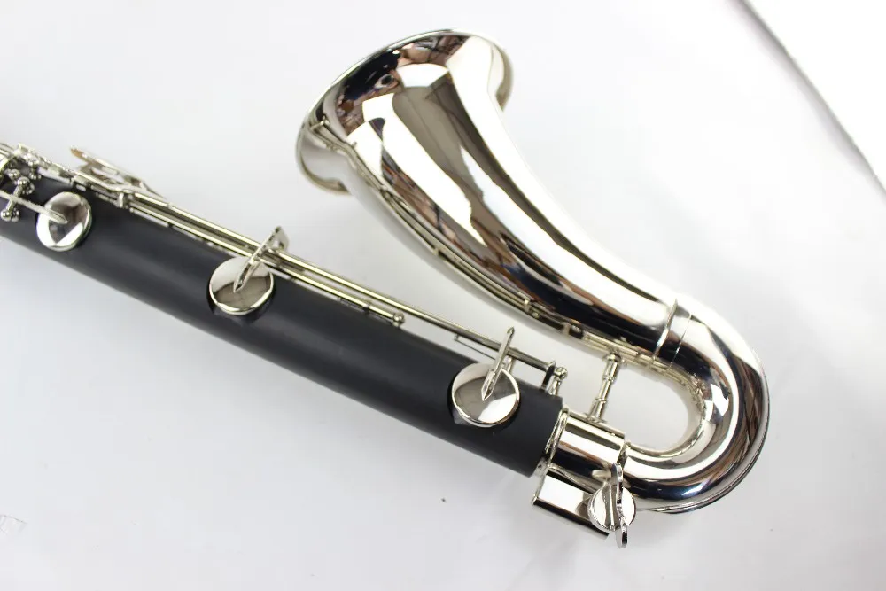 Clarinetto basso professionale clarinetto in Sib Goccia B Sintonia corpo in bachelite Clarinetto argentato Strumento musicale chiave con custodia