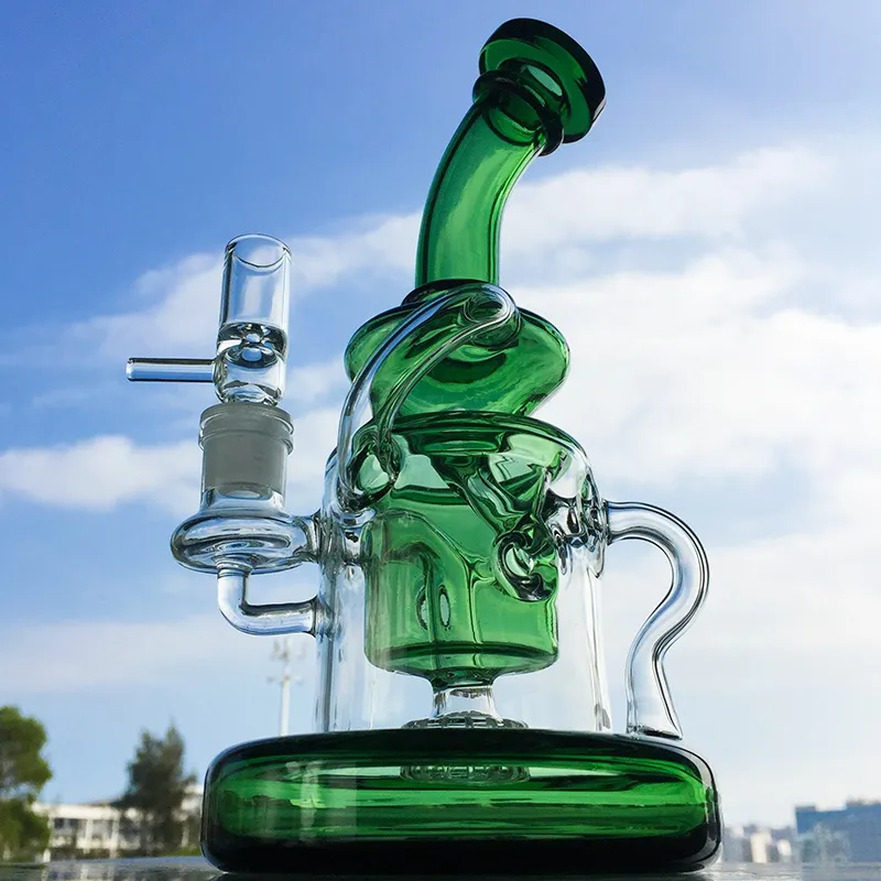 Groothandel Klein Recycler Glas Bong Tornado Recycler DAB Rig Douchhead Percy Water Pipe Heavy Base Fab Egg Oil Rigs WP308