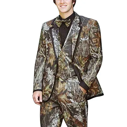 Nouveau Style Camouflage marié Tuxedos hommes costumes formels vêtements pour hommes d'affaires mariage bal dîner costumes (veste + pantalon + cravate + gilet) NO; 626