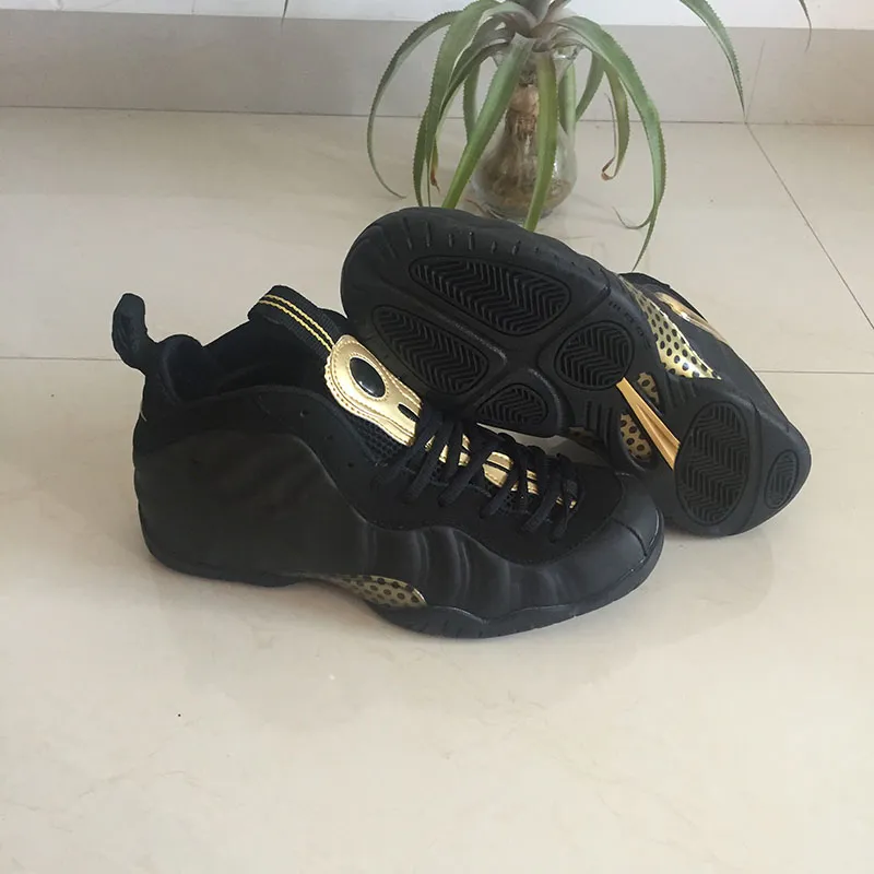 Penny Hardaway Sneaker Posite One Black Metallic Gold Mens أحذية رياضية تدريب واحد الرجال أحذية رياضية الحجم 8-13