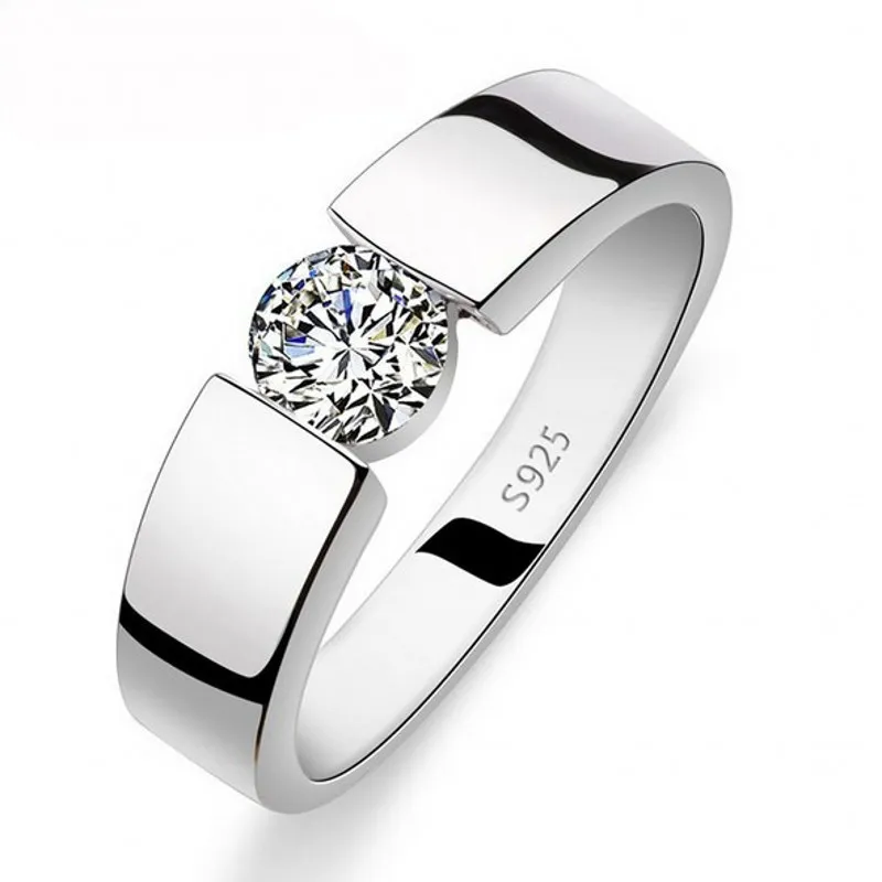 Choucong äkta män smycken handgjord solitaire diamant 925 sterling silver emgonagement bröllop band ring för män