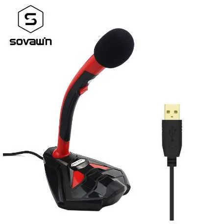 Professional Kareoke Portable Studio PC USB Микрофон для компьютера с регулировкой громкости Настройка кнопки питания 140см проводной микрофон Светодиодный HD