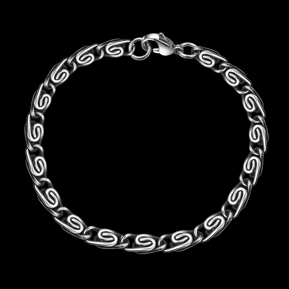 Joyería de plata esterlina impresa de la pulsera de los zapatos del caballo de la plata esterlina, regalo de las mujeres de la historia de amor, pulsera H019 de los hombres de gama alta