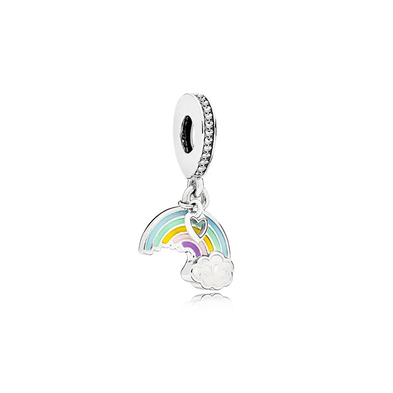 Colorful Pendant Dangle Alloy Charm Bead With Little Heart Fashion Women Jewelry Stunning European Style For DIY Bracelet