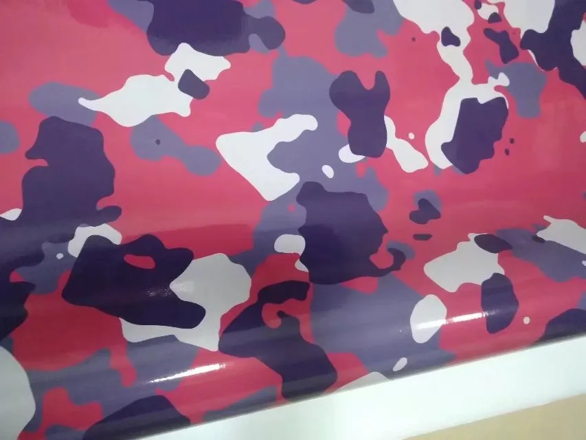 2018 Red urban night Camo Vinyl For Car Wrap Covering With air bubble Snow Camouflage Graphics Car Sticker skin 152x10m20m7528407
