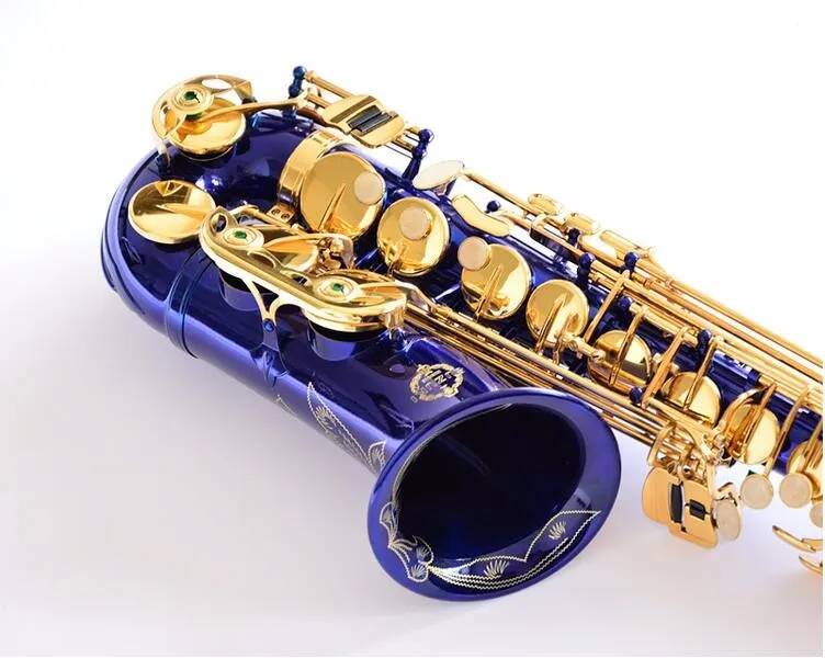 Japon Suzuki SR-475 F Alto Eb Saxophone E corps bleu plat laque or clé Sax marque qualité Instrument de musique Sax avec embout