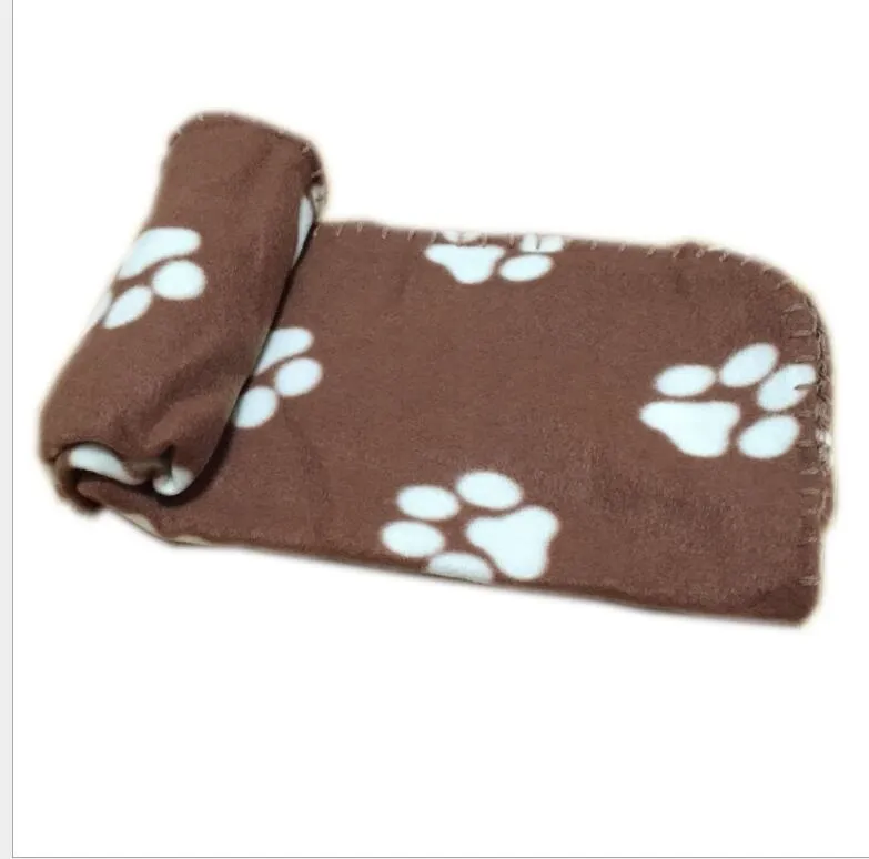 60x70 cm couvertures de lit pour chien chat mignon Floral animal de compagnie sommeil chaud patte impression chien chat chiot polaire couverture douce lits tapis