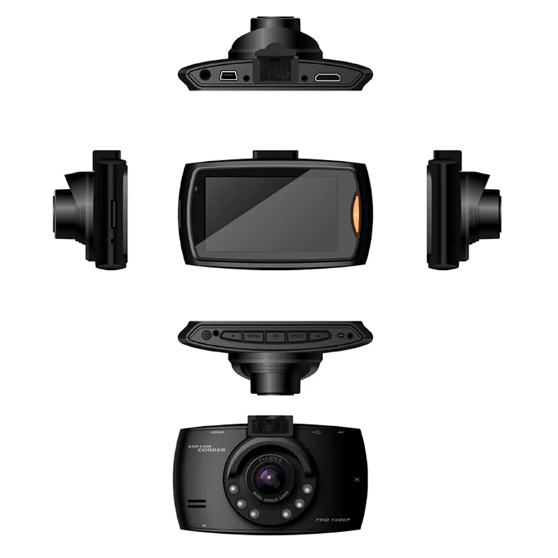 2Ch car dashcam digital video recorder car DVR 27quot screen front 140° rear 100° wide view angle FHD 1080P night vision4966180