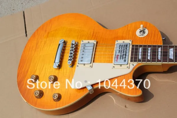 2013 New Arrival Custom Shop LP Guitar natural Wood color Electric Guitar 