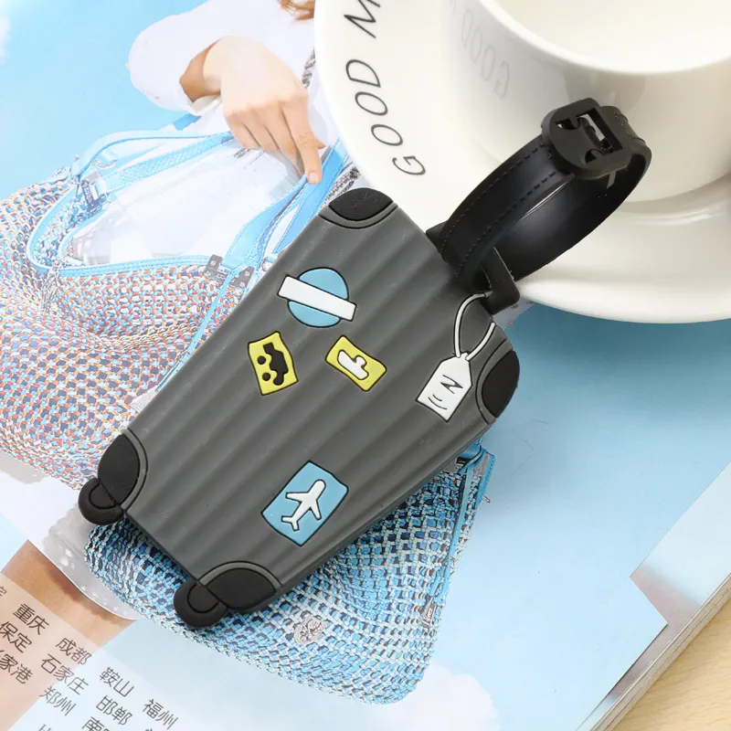 PCS Rubber Funky Luggage Tag Dagcase Tag Table Table Tags Travel Travel Random Color Size 10cmx6cm