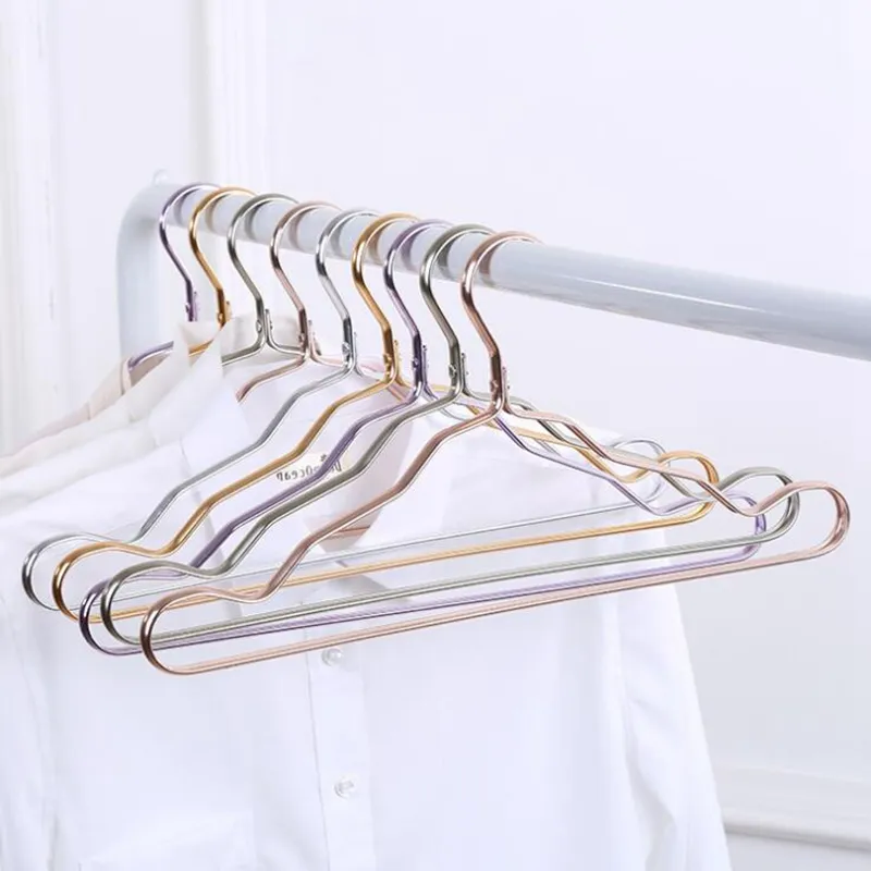 Ruimte Aluminium Hanger Aluminiumlegering Geen Trace Kleding Ondersteuning Huishoudelijke Anti-Skid Kleding Opknoping Winddicht Rust-proof Kledingrek