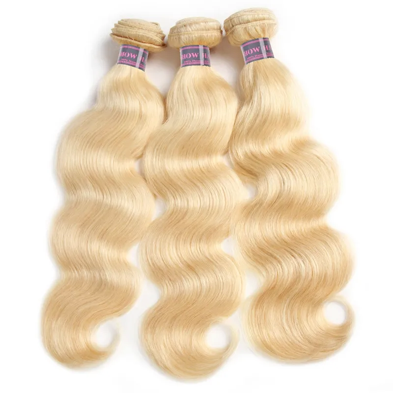 Cabelo brasileiro 613 Onda Do Corpo Do Cabelo Bundles 3 pcs Cor Loira Moda 10A Peruano Malaio Extensões de Cabelo Humano Virgem Top Venda