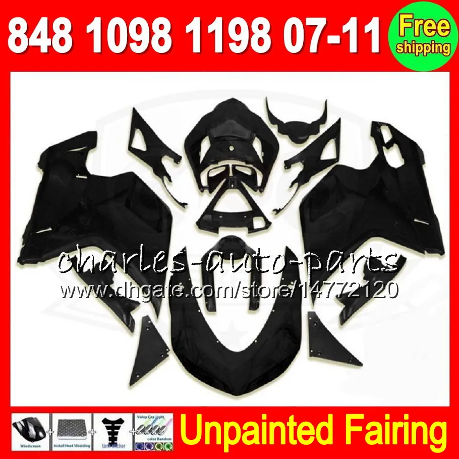 8GIFTS UNPAINTED FULL FAIRING KIT FÖR DUCATI 848 1098 1198 07-11 1098S 1198S 07 08 09 10 11 2008 2008 2009 2010 2011 Fairings Bodywork Body