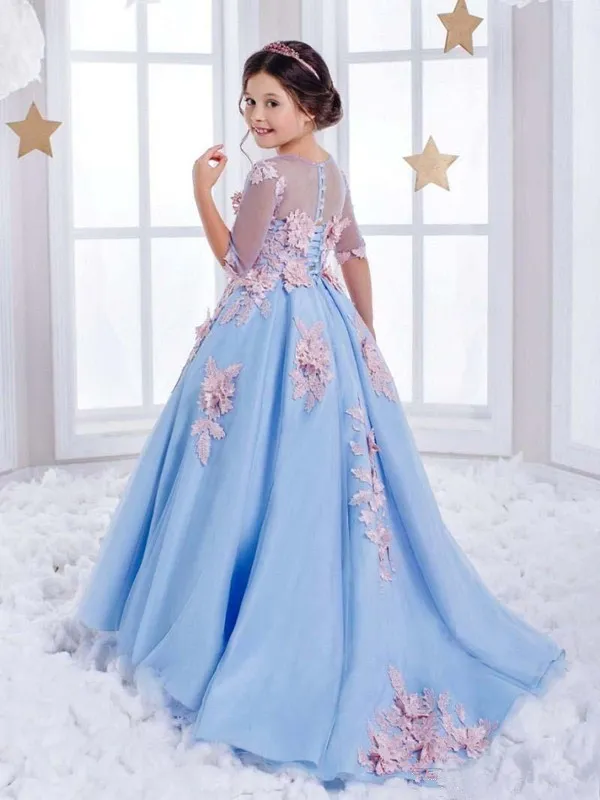 pink blue dress illusion Event Dress
