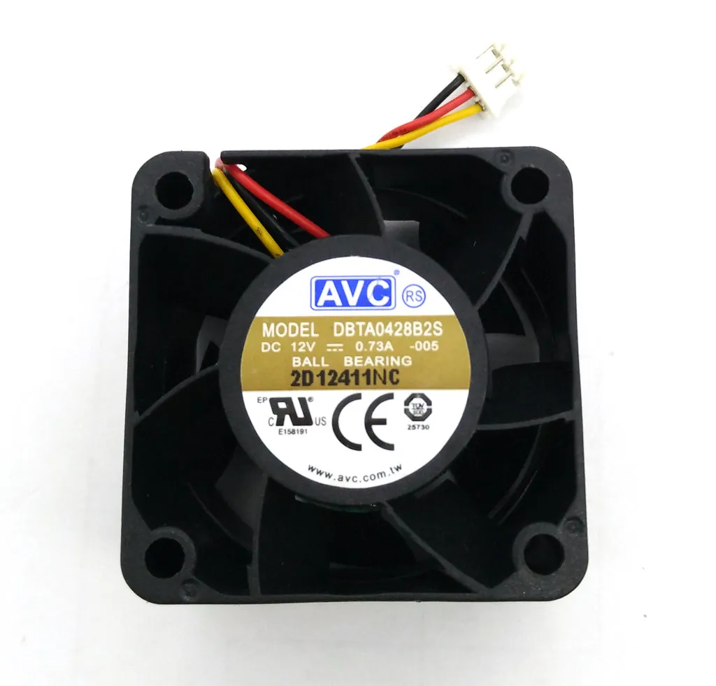 オリジナルAVC DBTA0428B2S DC12V 0.73A 40x40x28mm 4cm 3Lineコンピューター冷却ファン