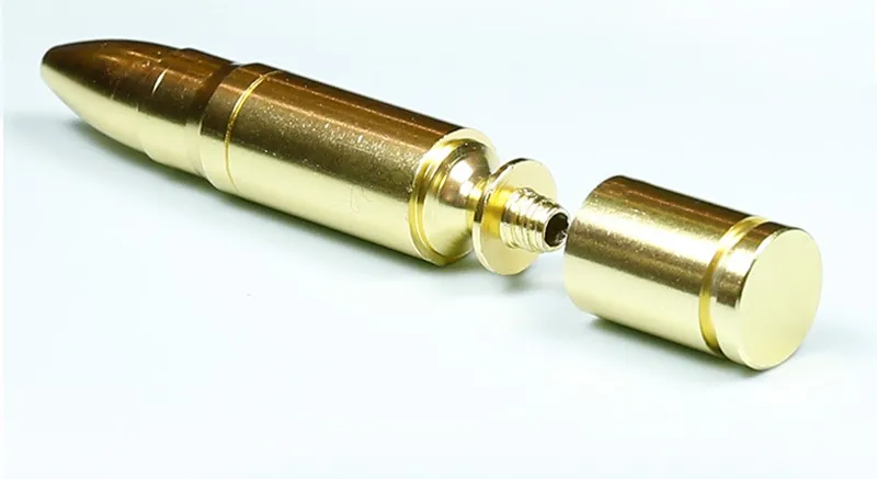 Tubi filtranti in metallo dorato a forma di proiettile più recenti Facile da trasportare Pulito Trasporta Mini tubo pipa da fumo di alta qualità Design unico Vendita calda