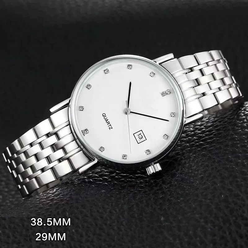 Fashion lovers' watches mens womens couple luxury wristwatches Stainless Steel band Top brand quartz watch for men ladies Christmas Valentine's Day Gift relogios