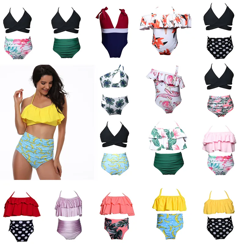 Kids Swimwear Baby Girls Floral Swimsuit Bathing Suit Two-pieces Bikini Set Swimwear Beachwear Girls High Waist Bikini Sling Girls Swimsuit