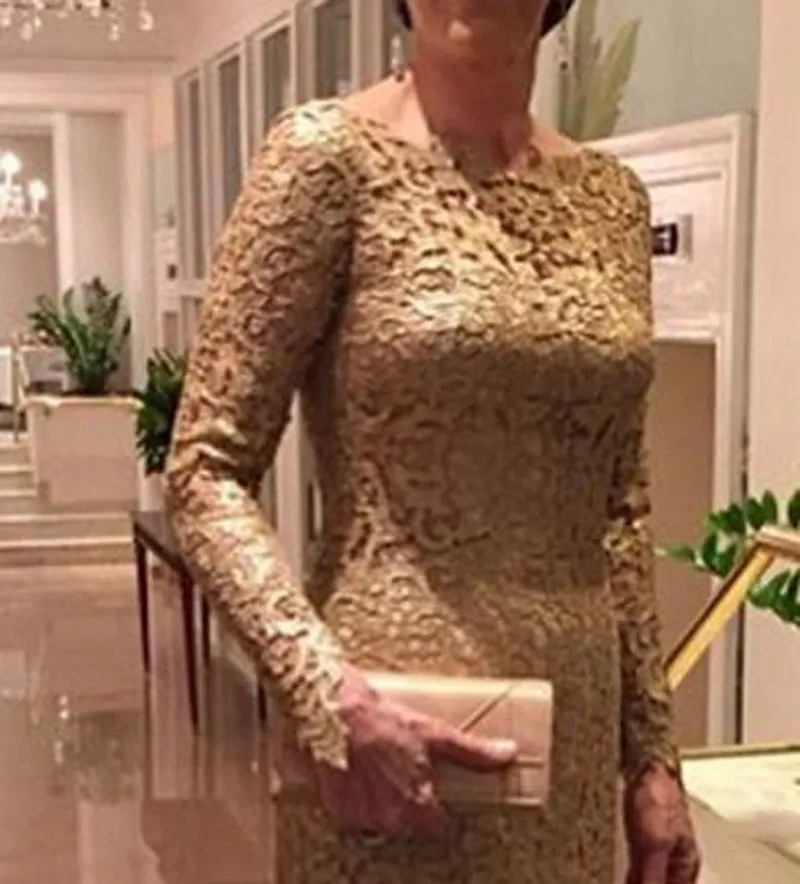 2018 Gold Lace Mother Of The Bride Dresses Arabic Mermaid Long