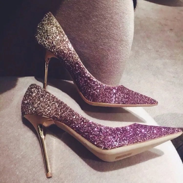 Stiletto Heels Burgundy Sparkle Shoes Black Sequin Heels: Sparkly