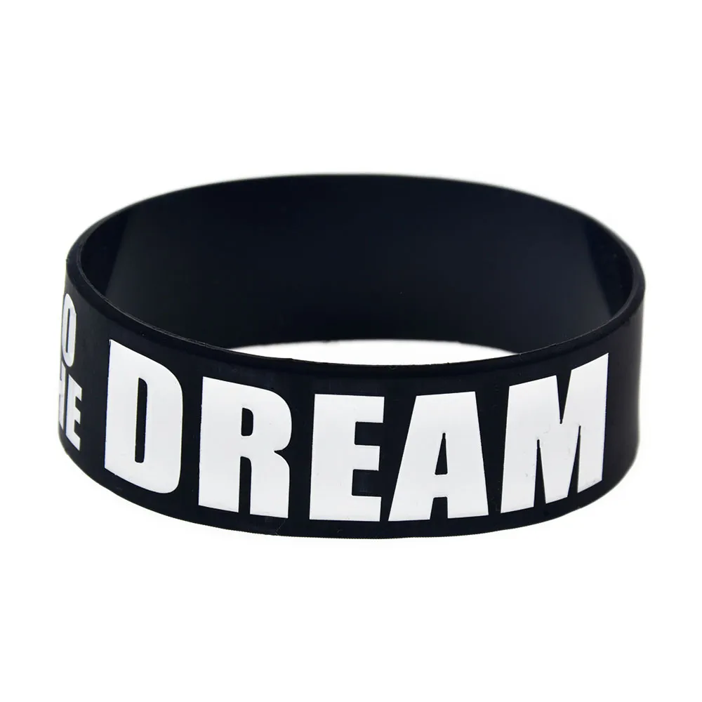 Road to The Dream Silicone Wristband 1 Inch Wide Flexible And Strong Fashion Jewelry Black