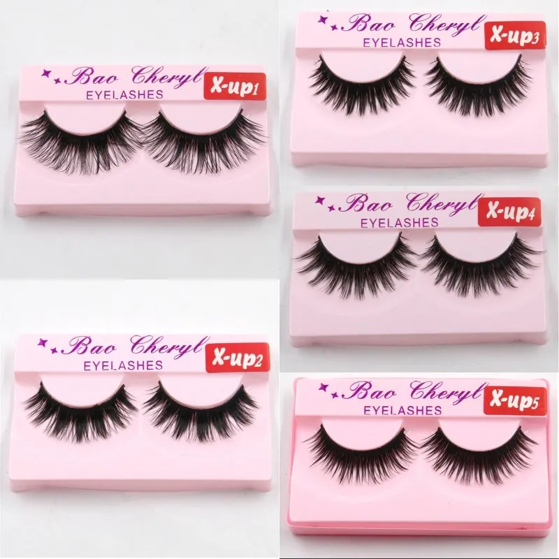 HOT X-UP 3D Strip Mink Lashes Natural Grosso Handmade Falso Falso Eyelashes Eye Lashes Maquiagem Extensão