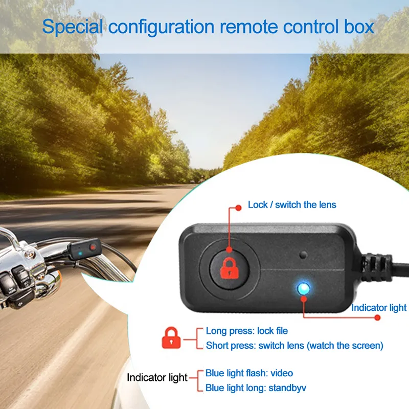 2.7 inch 1080 FHD Motor DVR Waterproof Dual Lens Video Recorder Motorcycle Rear View Dash Camcorder