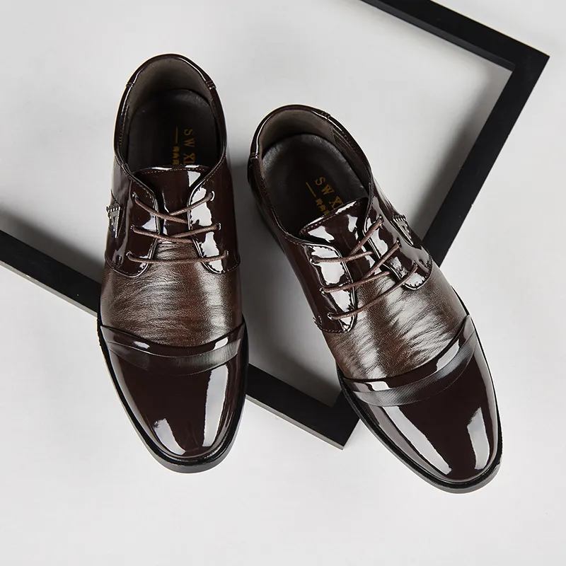 Chaussures de mariage hommes robe hommes chaussures noires formelles élégantes hommes chaussures bureau robe marron coiffeur zapatos de vestir hombre cuero herenschoenen