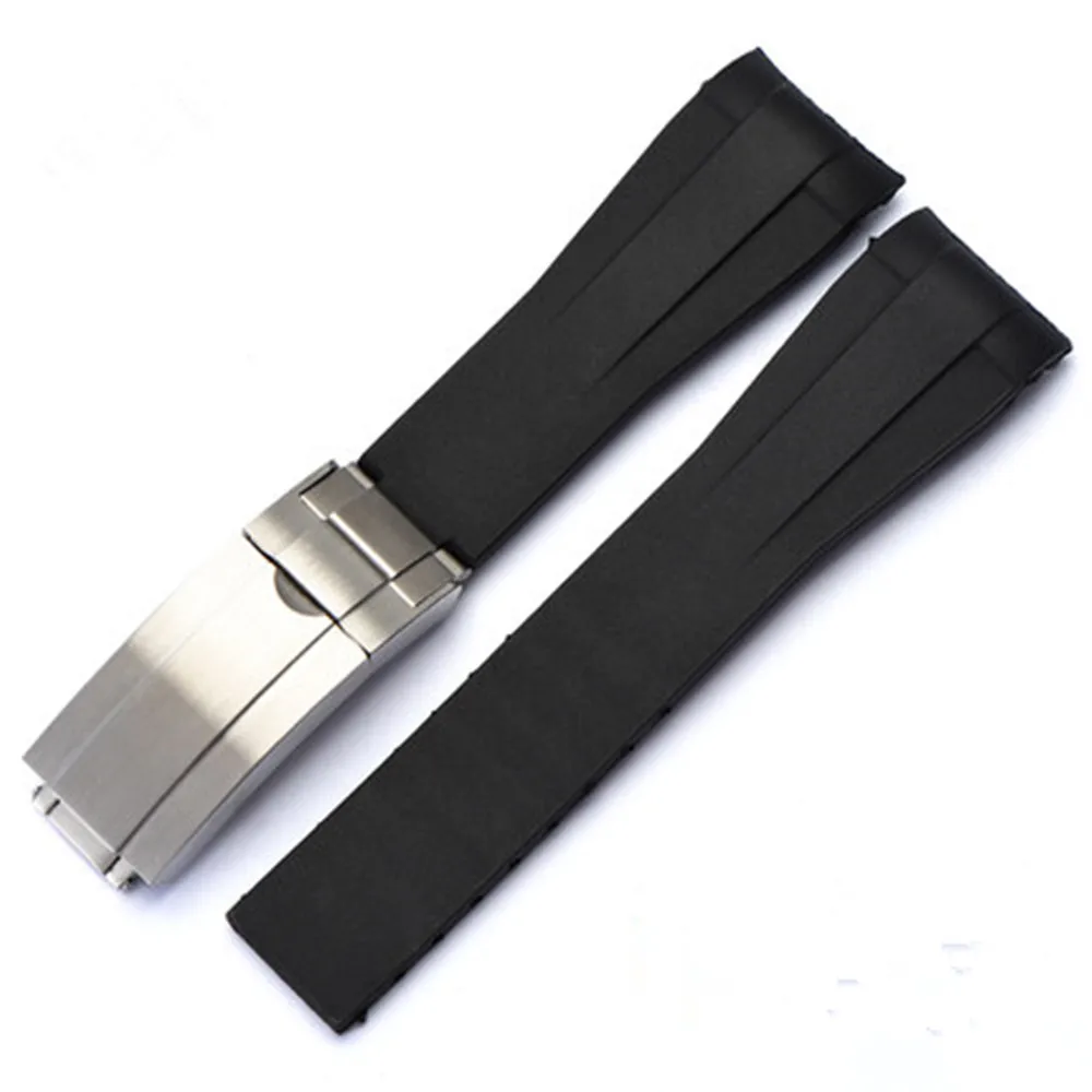 Silicone Rubber OysterFlex Vervanging Horlogeband Strap voor Rolex OysterFlex Onderzeeër GMT Polsband 20mm