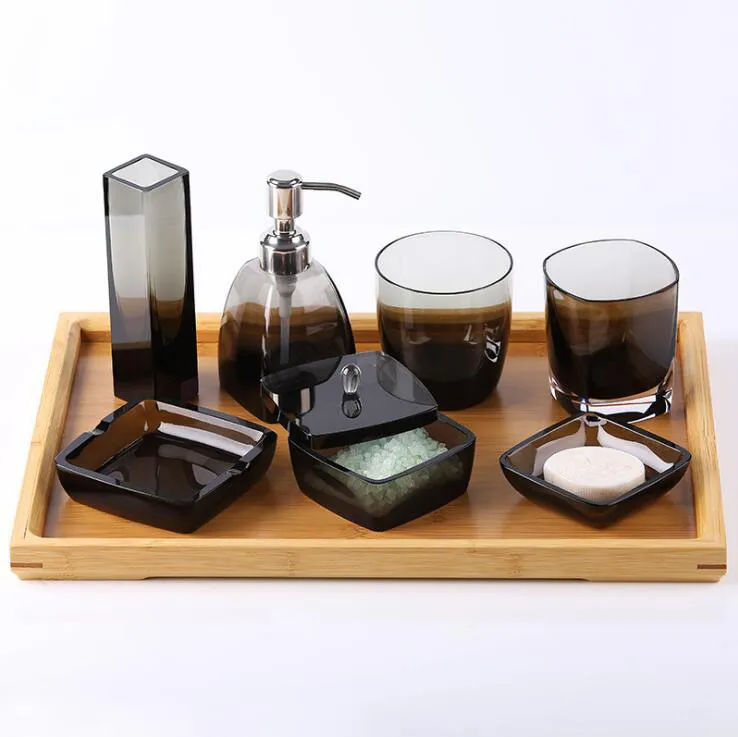 Bathroom Set Black Crystal Bath Accessories High End Toothbrush Cup