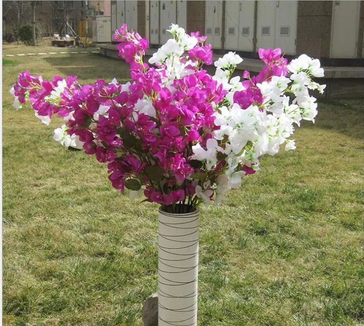 Fiori artificiali Big Cherry Blossom 46 pollici / 120 cm Long Bougainvillea Speetabilis può essere utilizzato per decorativo wedding garden e centro commerciale SF011