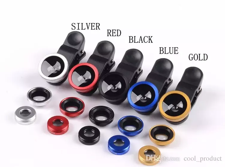 Kit Objectifs 3 En 1 Pour Smartphone - Fisheye, Grand Angle Et Macro à Clipser | Compatible Avec La Plupart Des Téléphones, Accessoire Photo