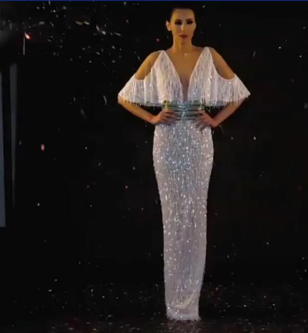 Vestido de noite yousef aljasmi kim kardashian v miço-deco