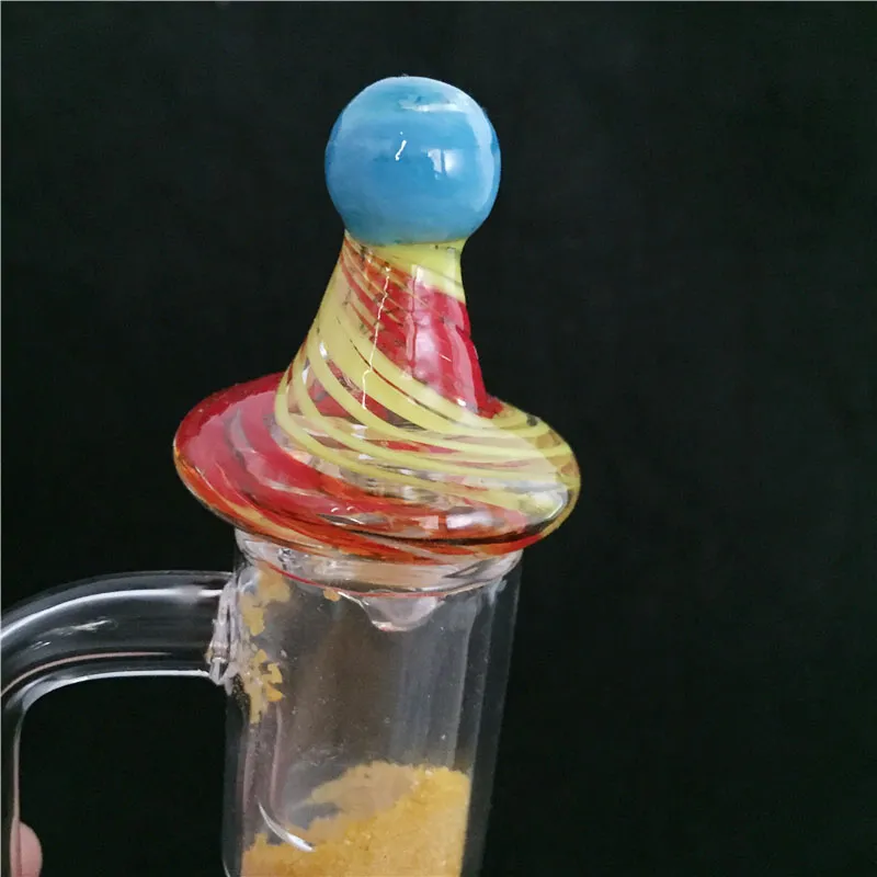 Universal Solid Color Stripe vidro UFO Carb Cap dome XL XXL Diâmetro 35mm Para 4 MM Quartz banger Nails Colorido Dab Rig.