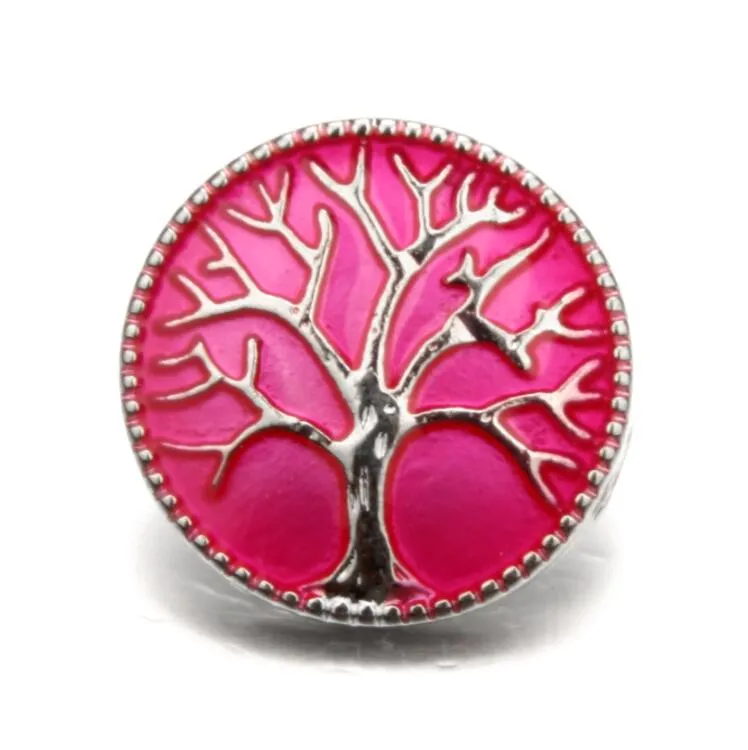 Moda árvore de vida 18mm botão de pressão processo de esmalte jóias noosa pedaços DIY botão de pressão de gengibre encantos pulseira colar