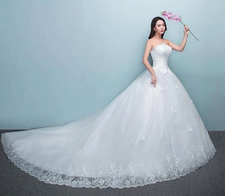 Appliques senza maniche di lusso con arcivette di trainne senza spalline abiti da ballo da sposa abiti da sposa abito da sposa allaccia