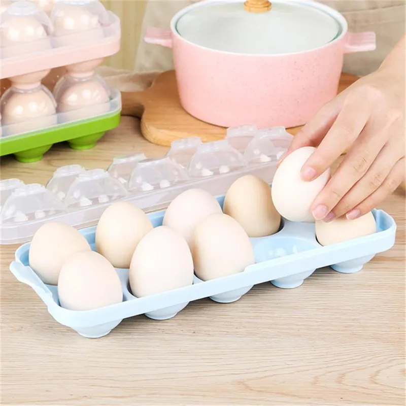 Stackable Egg Storage Holder with Lid Refrigerator Egg Storage Container Cartons Organizer Bin for 10 Eggs Great to Organize Your Fridge